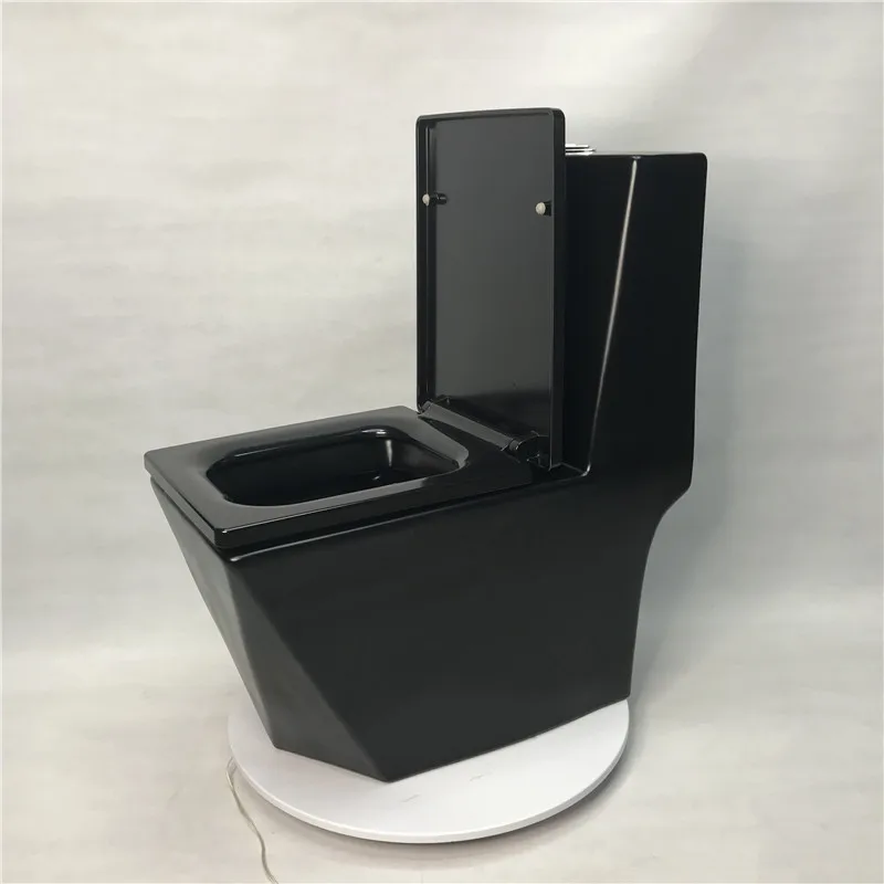 Color Diamond WC Bathroom Well Received Matte Black Toilet Sanitary Ware Ceramic One Piece Toilet Seat
