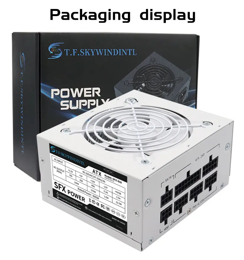T.F.SKYWINDINTL 600W SFX PC Power Supply Full Modular Desktop Pc