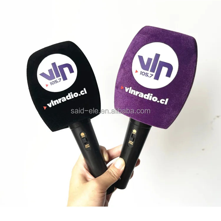 Custom Design High Density Sound Absorbing Wind Resistant Polyurethane Microphone Foam with logo Printed for Outdoor Interview