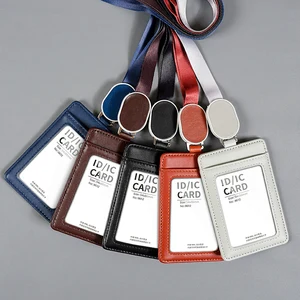Customized Horizontal and Vertical Plates Office Retractable Lanyard Badge Holder Custom ID Card Holder