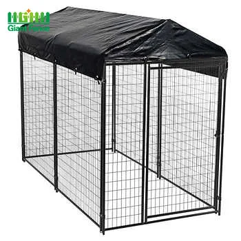 Outdoor 6-Panel Folding Metal Dog Kennel Powder Coated Galvanized Frame Steel Iron Construction Hot Dip Security Fencing Gates