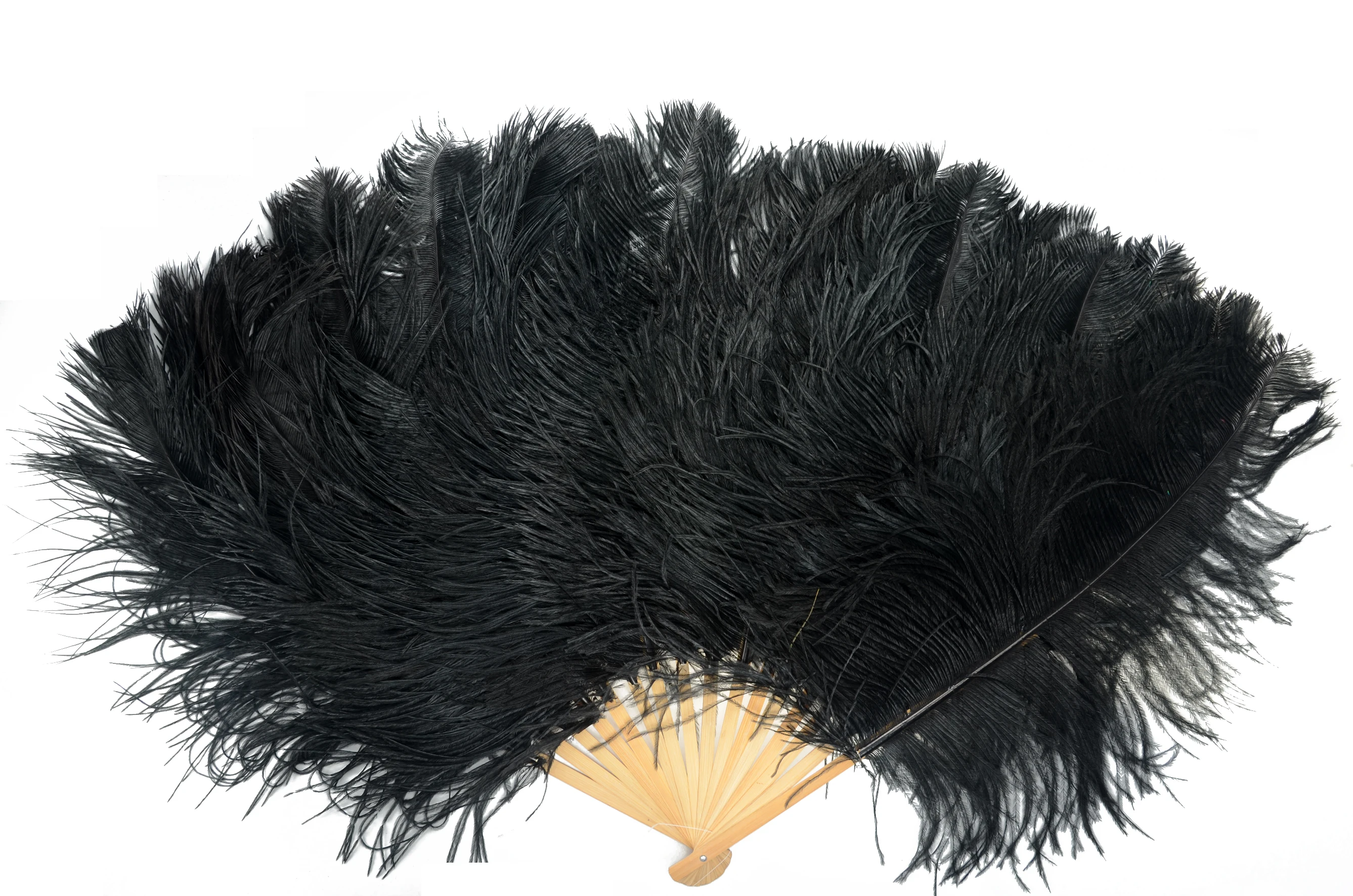 Large Red Ostrich Feather Held Hand Fan for Women Costume Tea Party Holiday Supply Belly Dance Bridal Wedding Decor  Accessory