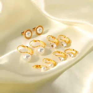 Clip-On Stainless Steel Geometric Cubic Zirconia Stud Earring 2 Carat for Wedding Prom Birthday Gift