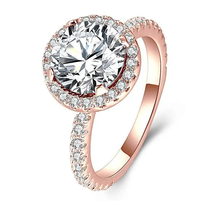 Silver color Jewelry Round Diamond Ring www.1mrk.com