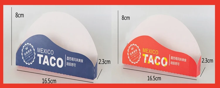 Taco Box Paper Custom Disposable Takeout Food Paper Boxes Tacos Packaging Holder ...