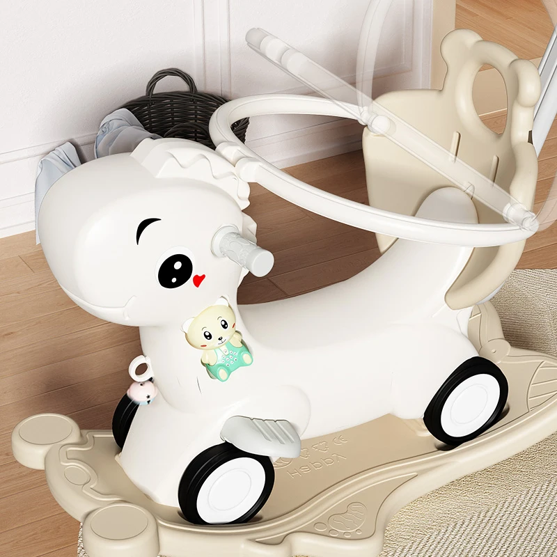 Pe Animal Design 2 in 1 Rocking Horse 0~3 Years Old Girls Boys Playgroundbaby Walker With Wheels Kids Gift Rocking Horse Kids