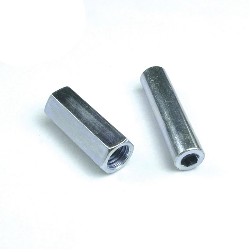 Durable in use DIN6334 M8*1.25 M10*1.5 Blue White Zinc Plated Hexagon Coupling Nuts