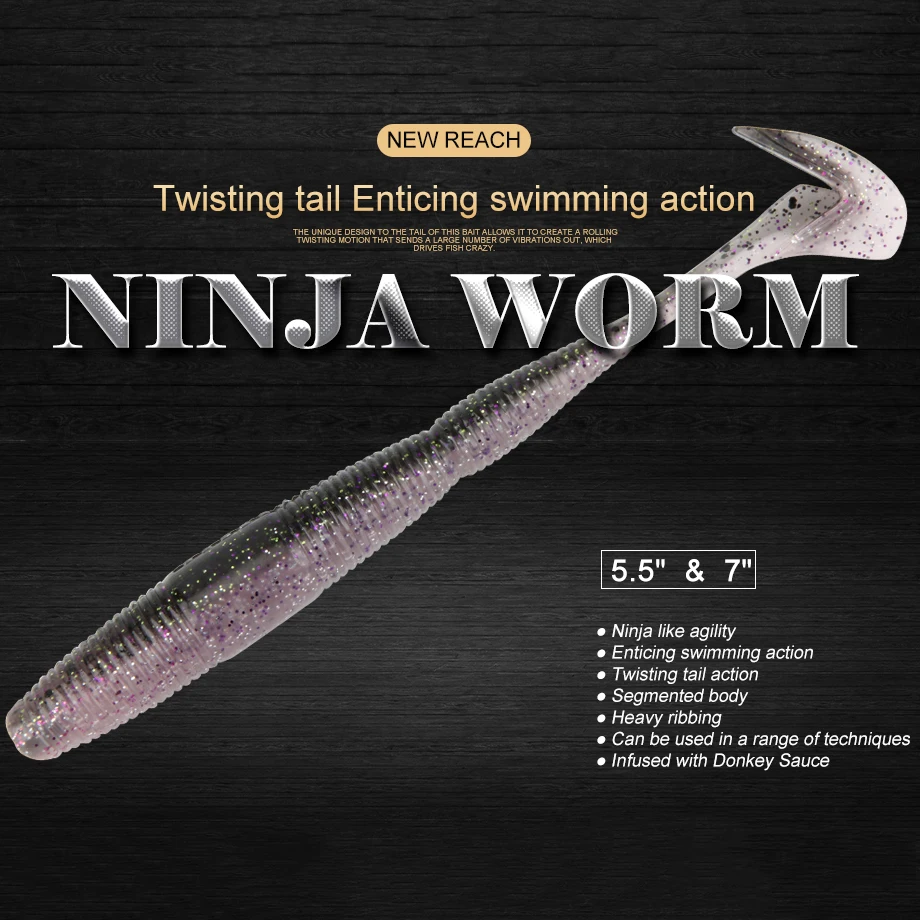 13 Fishing Ninja Swimming Worms - TackleDirect