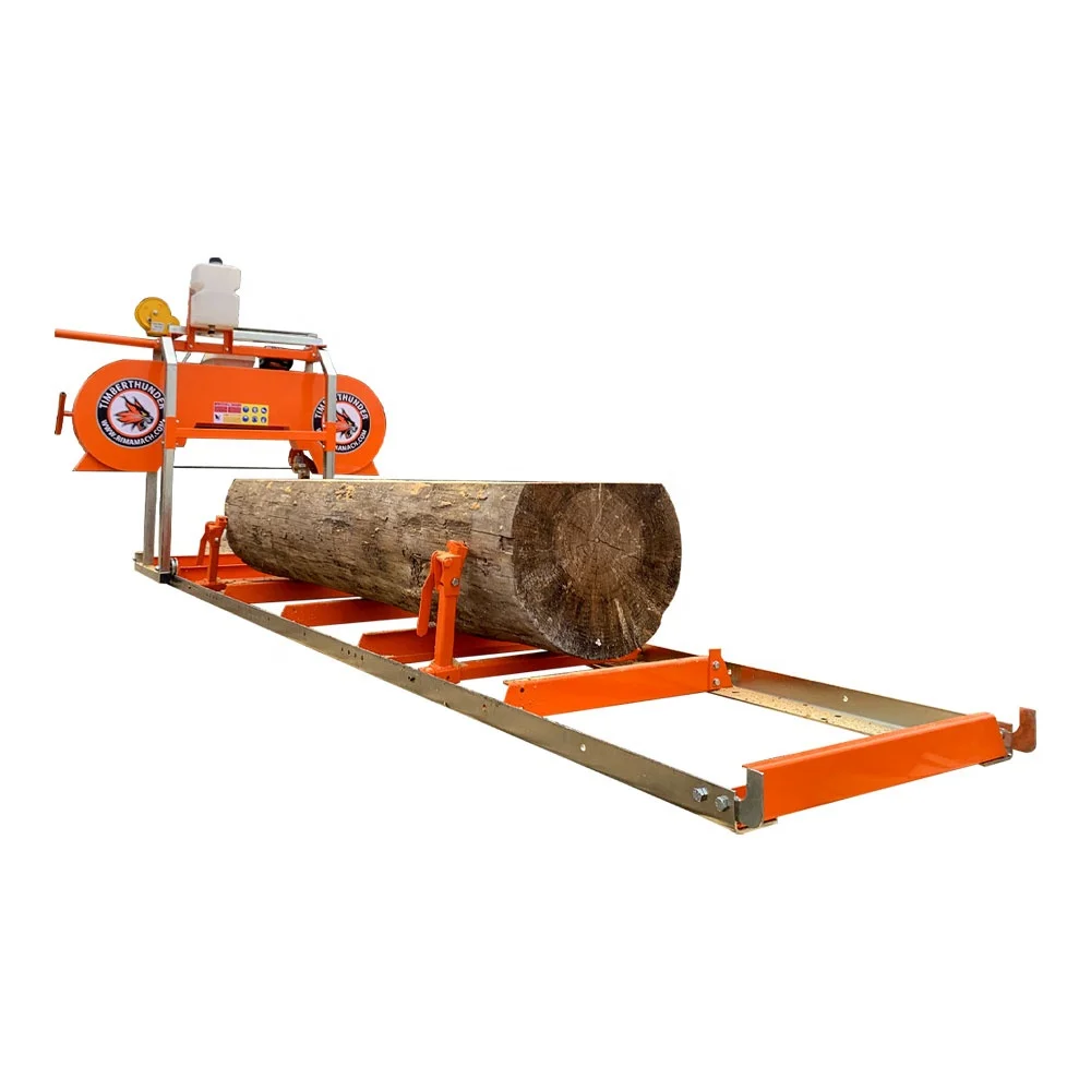Horizontal Gasoline 18' 460mm Log Portable Sawmill Machine Wood Cutting Band Saw Mill
