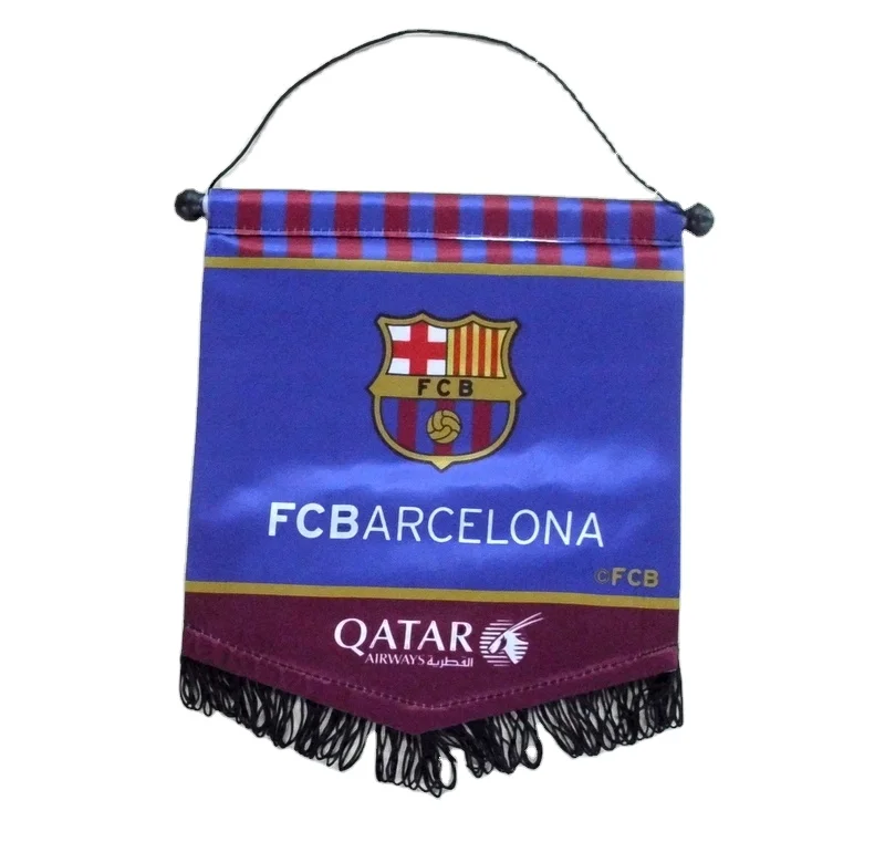 custom Logo Mini Double Sided Football Soccer Club Fans Exchange Hanging Flag Banner Pennant