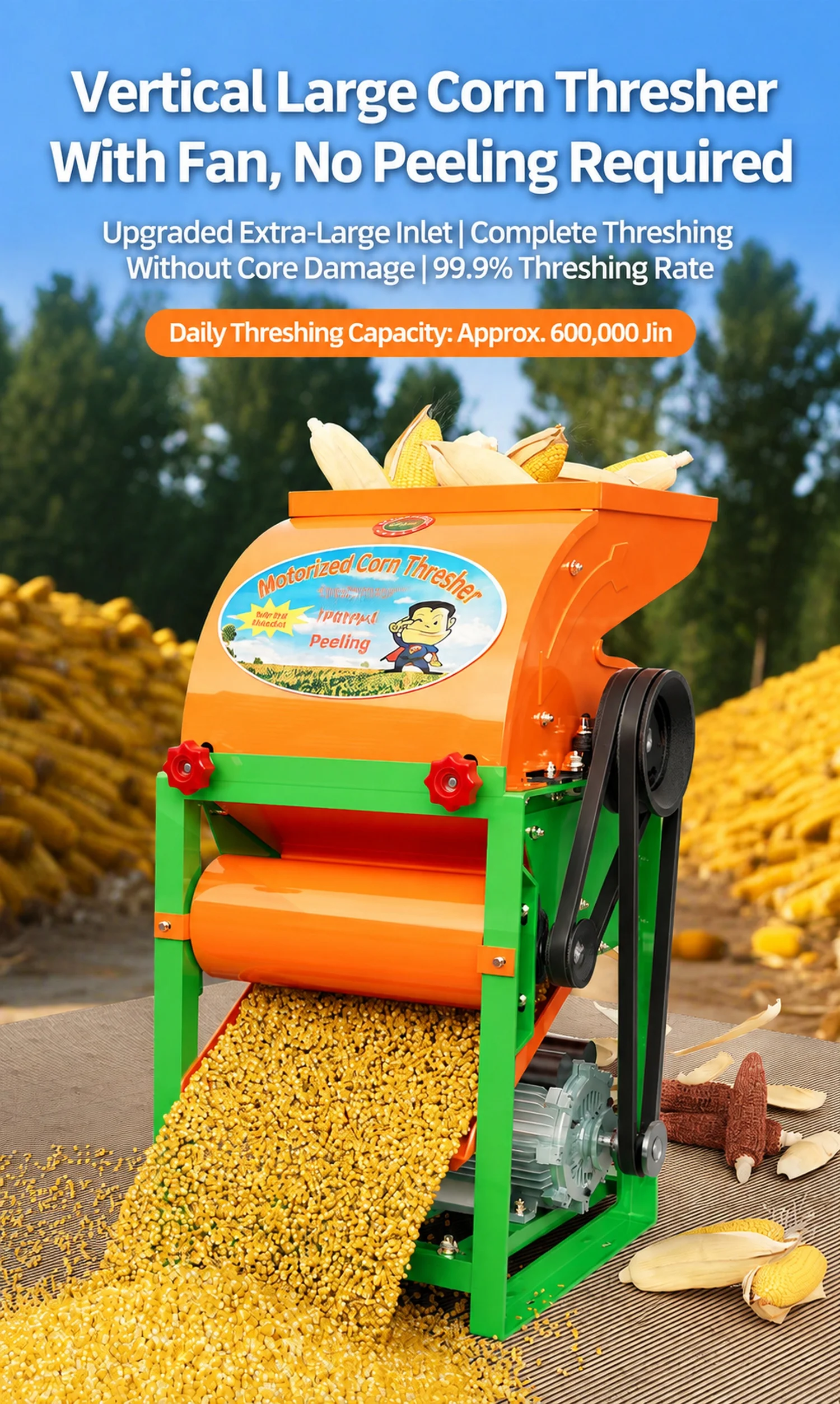 Corn Sheller & Peeler 1500kg/h