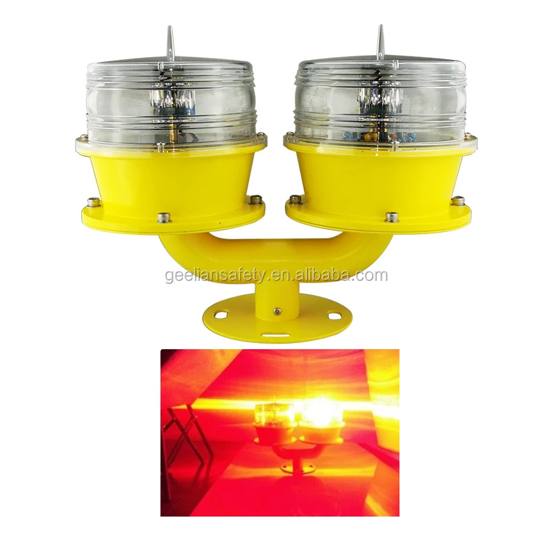 Dual Aircraft Warning Lights Led Aviation Obstruction Lights Red