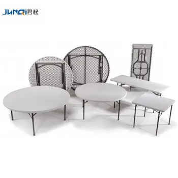 Hot sale 5FT 10 People Round Banquet HDPE plastic Folding Dining Table For Outdoor Events