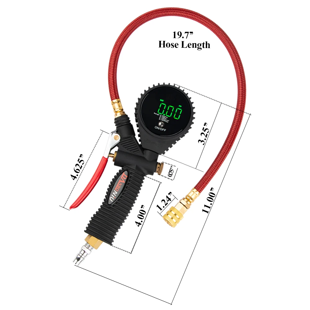 Tg01a Heavy Duty Tire Pressure Gauge Digital Tire Inflators Gauge With