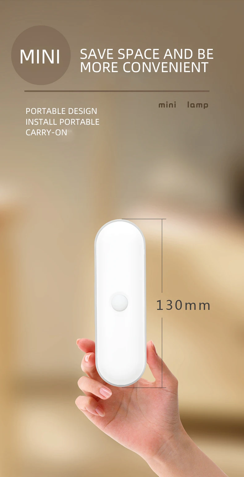 2022 new arrival wireless bedroom Dimmable Rechargeable mini portable motion sensor Magnetic night light manufacture