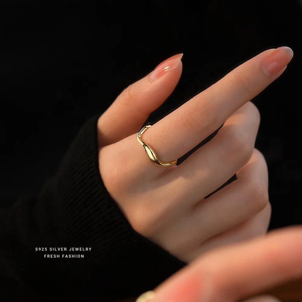 Vintage Silver ×Gold Wave Ring K10 925 Vintage Gold × Silver Wave Ring 925 K10