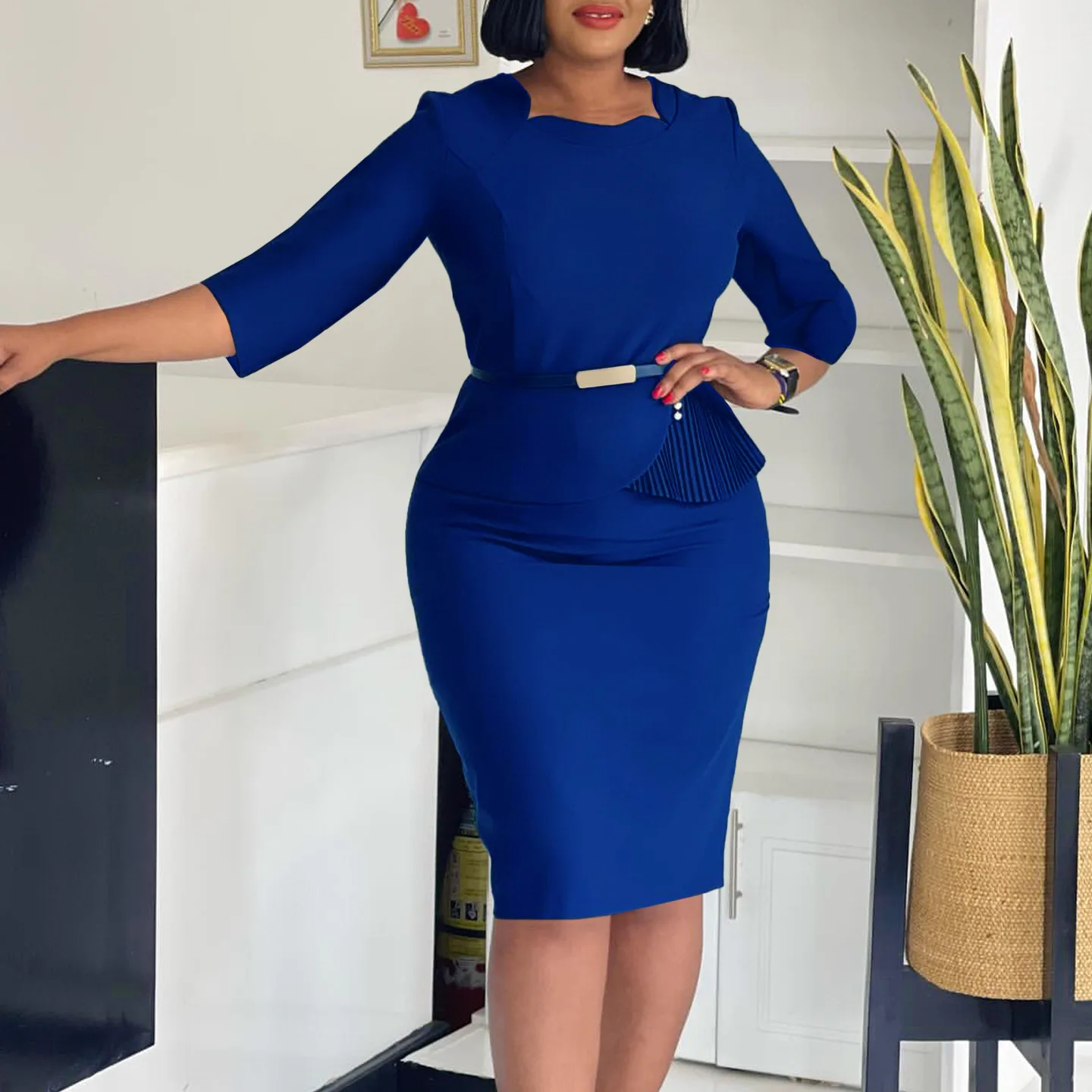 official dress for ladies Wholesale Plus Size Career Dresses Women Office Wear Business Women Formal Work Dress Bella Bridesmaids Exclusive