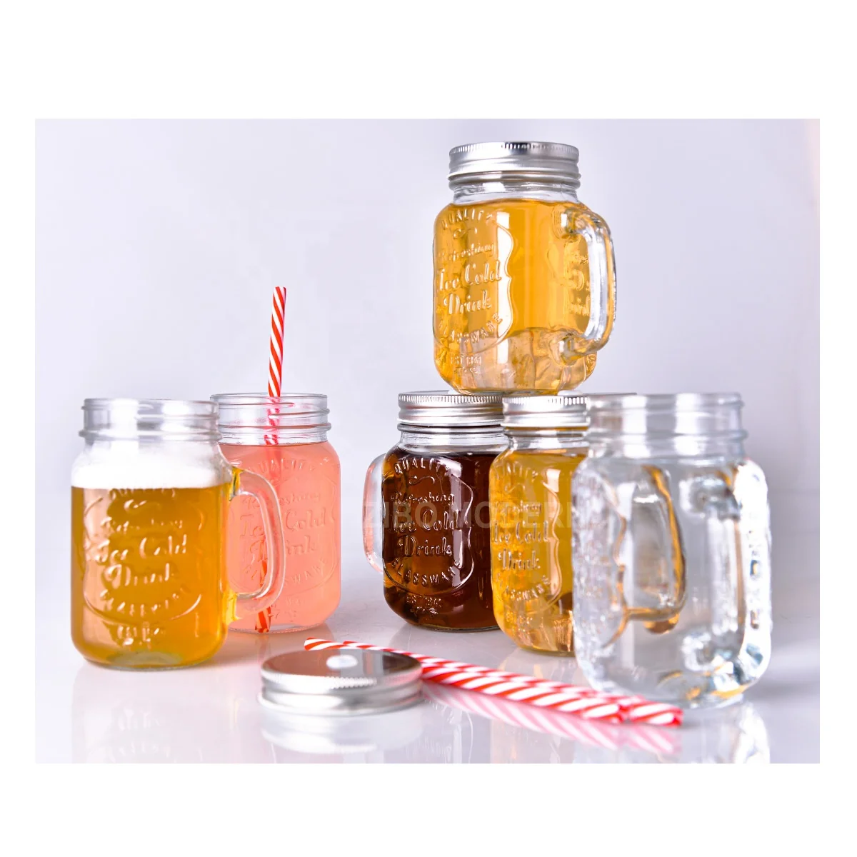 16 Oz Glass Classic Mason Jar Mugs with Lid and Straw - Cold Beverage  Drinking Glasses - Kitchen Storage Jars - China Skull Shaped Glass Mason  Jar Mugs and Mason Jar Mugs