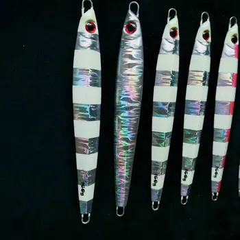 Fast-Sinking Iron Plate Jig Lure with Strong Night Glow & Laser for Sea Fishing-Spanish Mackerel Tuna-160g/200g – Metal Jig – view 4