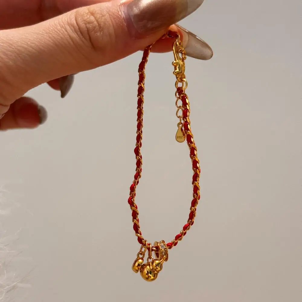 KAKODIY Chinese popular style gourd red rope gold plated 925 Sterling Silver bracelet detail 5