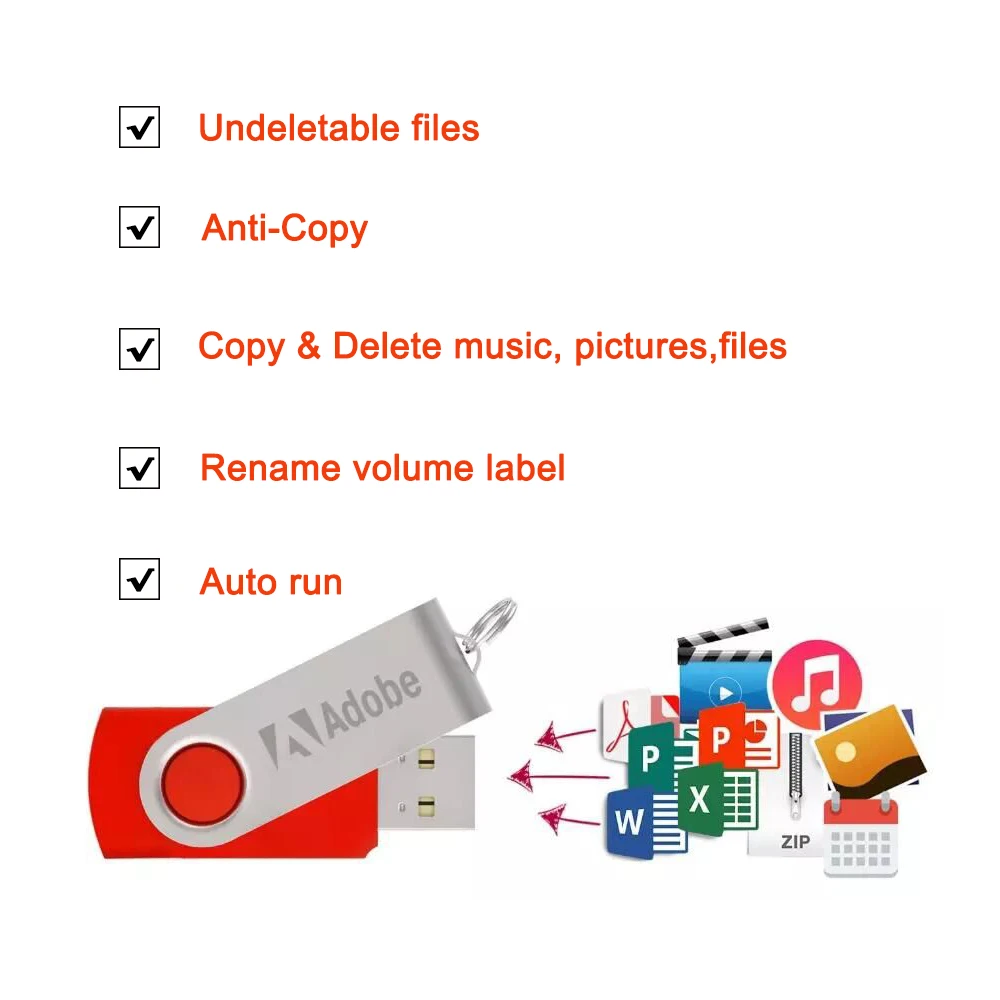 USKY Custom logo USB 1GB 2GB 4GB 8GB 16GB 32GB 64GB Flash Drive  Original Chips Usb Stick Memory Custom Usb Flash Drive