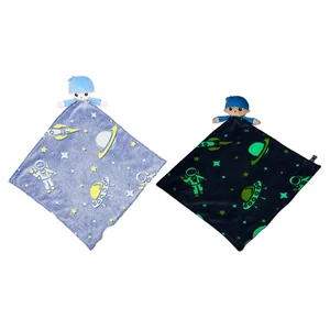 Baby Newborn Cotton Cartoon Pattern Plush Toys Comfort Towel with Luminous Effect and Eco-Friendly Design