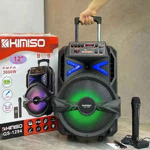 QS-1294 Factory wholesale 12 inch portable trolley speaker good quality stereo portbale speaker with Adapter