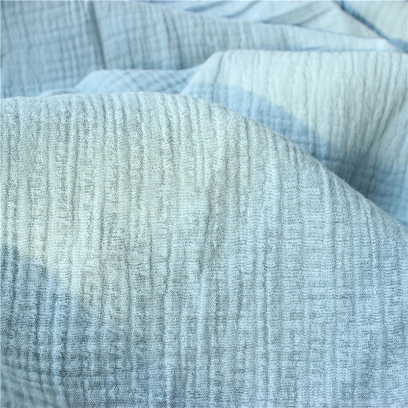 Hot sale soft baby crinkle crepe organic 100% cotton double gauze muslin fabric rolls
