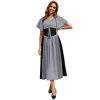0819 Grey Dress with Waist Belt and Ribbon