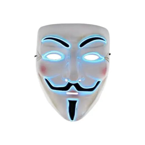 Halloween Masks LED Mask V for Vendetta Anonymous Guy Light Up Hacker... 