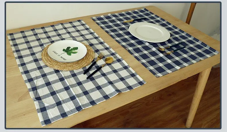 Wholesale Cotton Home Kitchen Color Weave Mediterranean Blue Cloth Absorbent Napkin Tea Towel Kitchen Towel Napkin