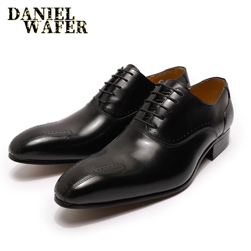 Hot Selling Oxford Black Brown Lace-up Men's Business Formal Leather ...
