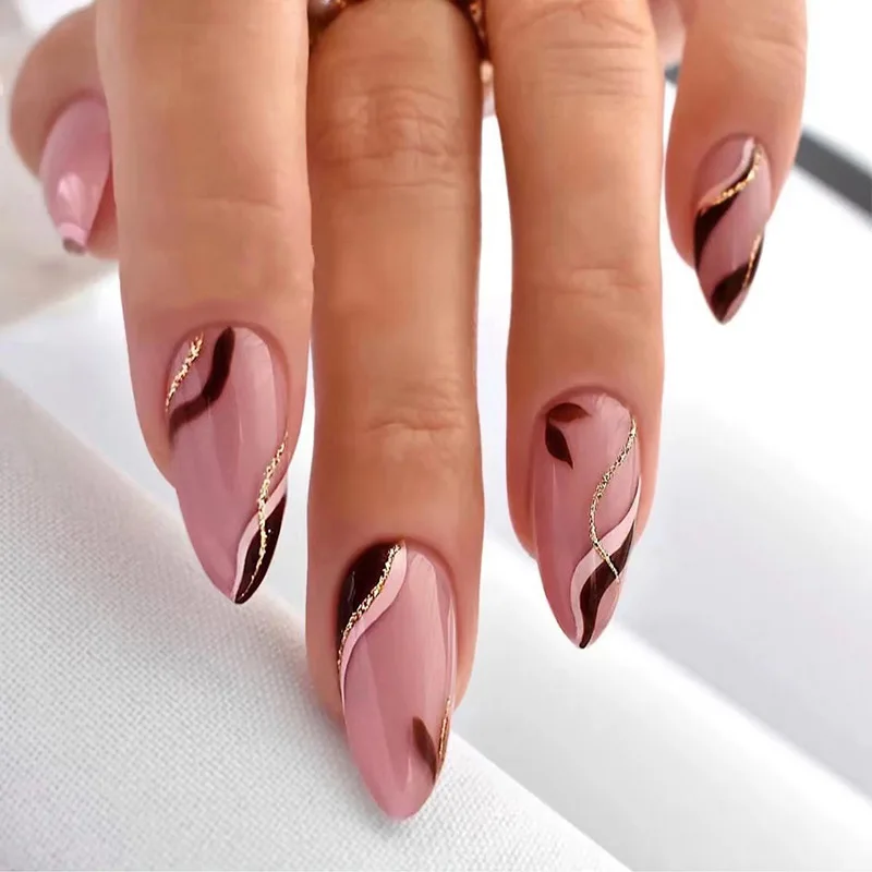 Elegant Maroon Simple Nail Art