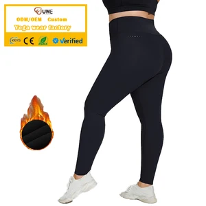 Women's High Waist Fleece Plus Size Yoga Pants Elastic Solid Color Pattern Fitness Yoga Leggings