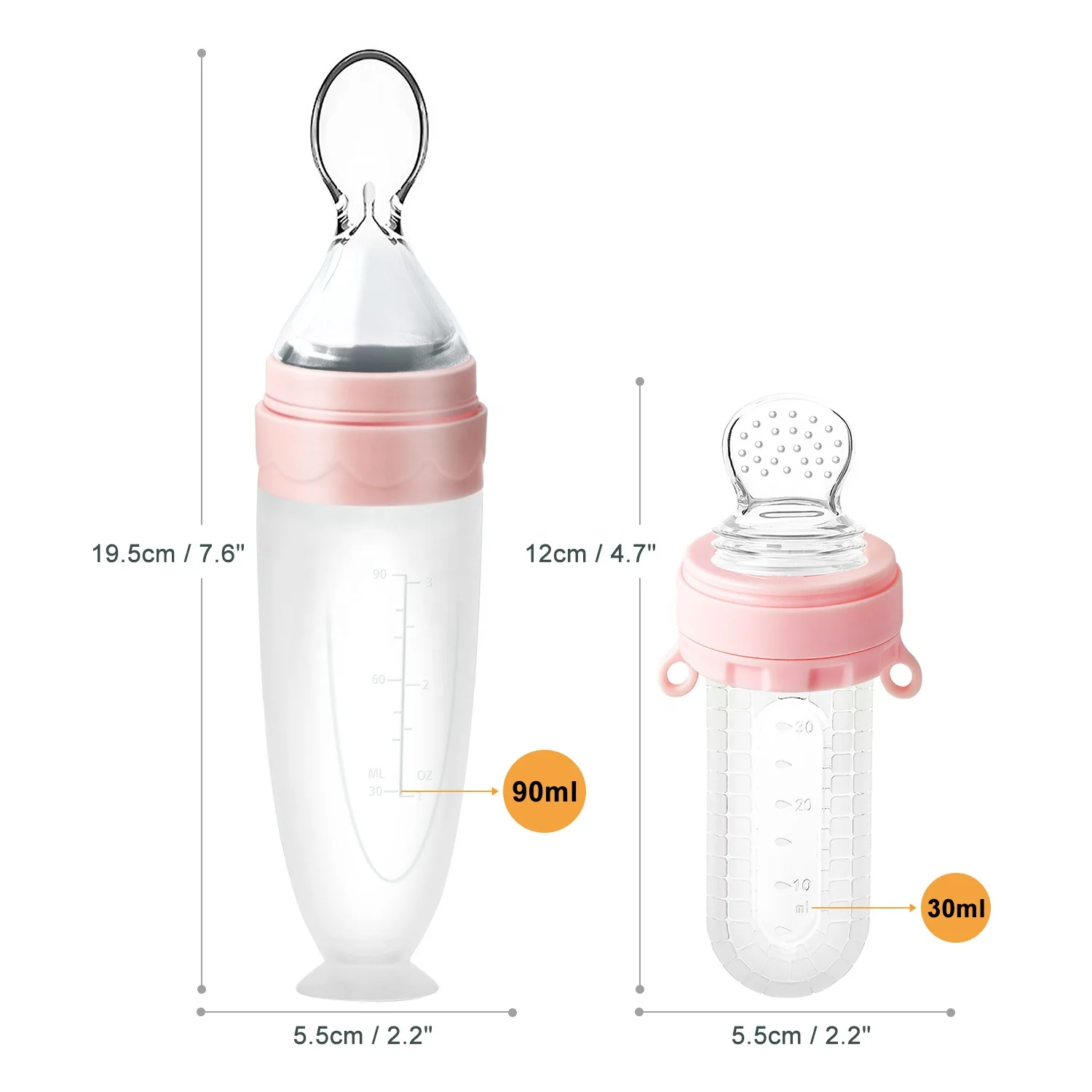 Termichy Baby Food Feeder Set, Silicone Pacifier Feeder and Squeeze Spoon  Feeder for Infant Food Dispensing and Feeding