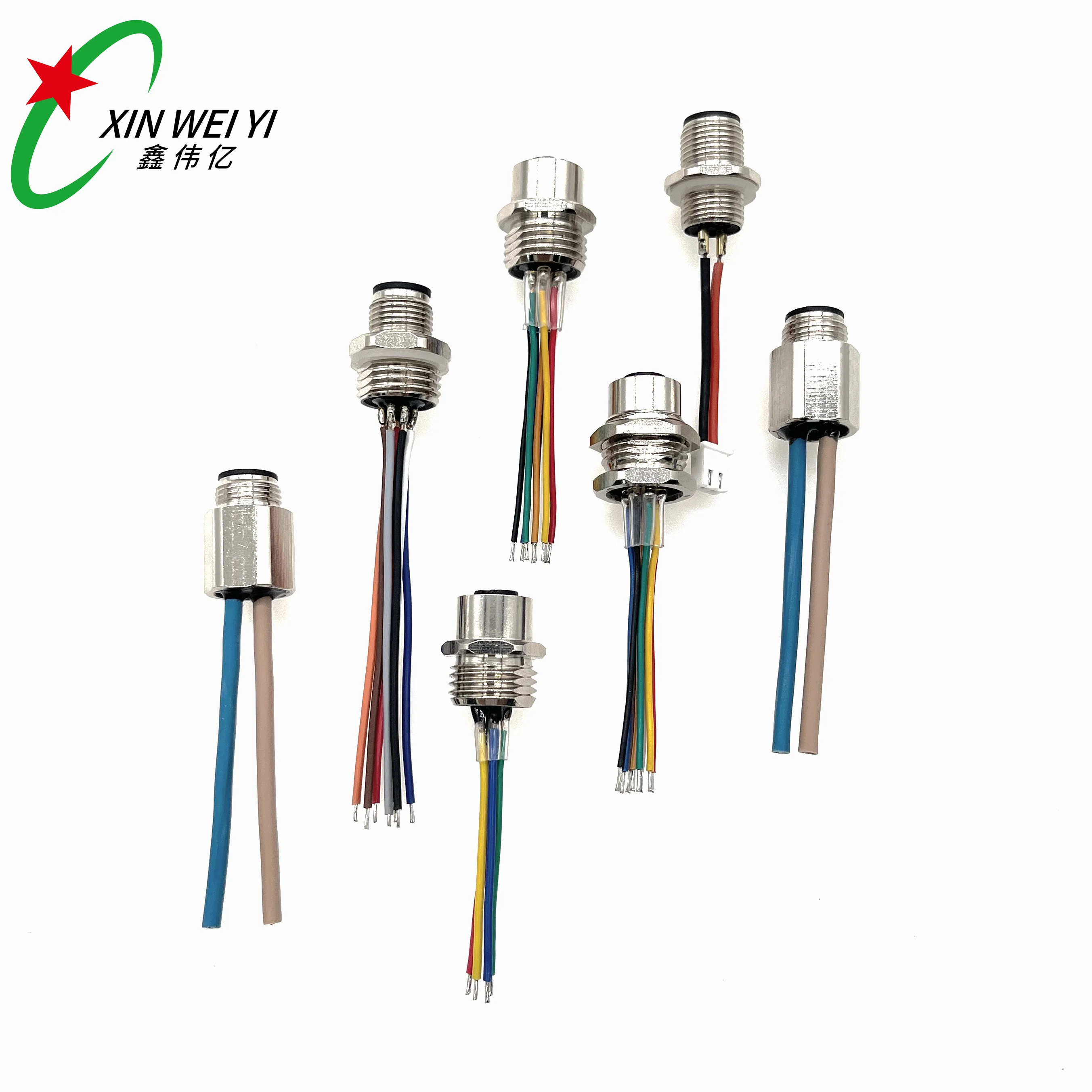 High Quality Round Industrial Socket Square Round Cable M12 Waterproof