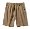 Pantalones cortos de algodón con tejido gofre de 300 g, color marrón