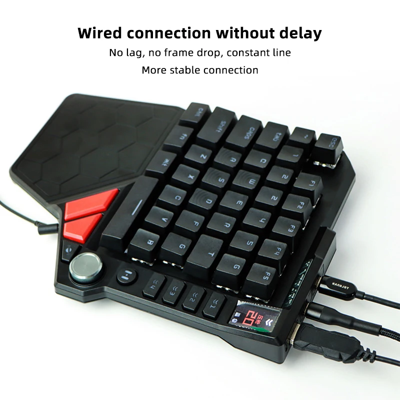 HandJoy K5 Wired One Hand Gaming Keyboard with RGB Backlight