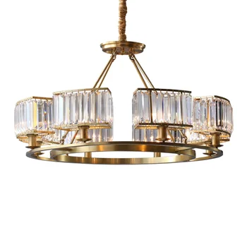 Decoration Crystal Hanging Chandeliers Ceiling Luxury Vintage Wedding Lighting Lamp Gold Pendant Light
