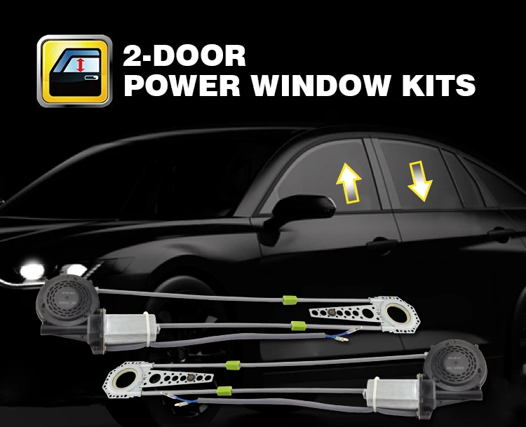 Universal Car 2 Door Power Window Kit Auto Electronics Power Motor