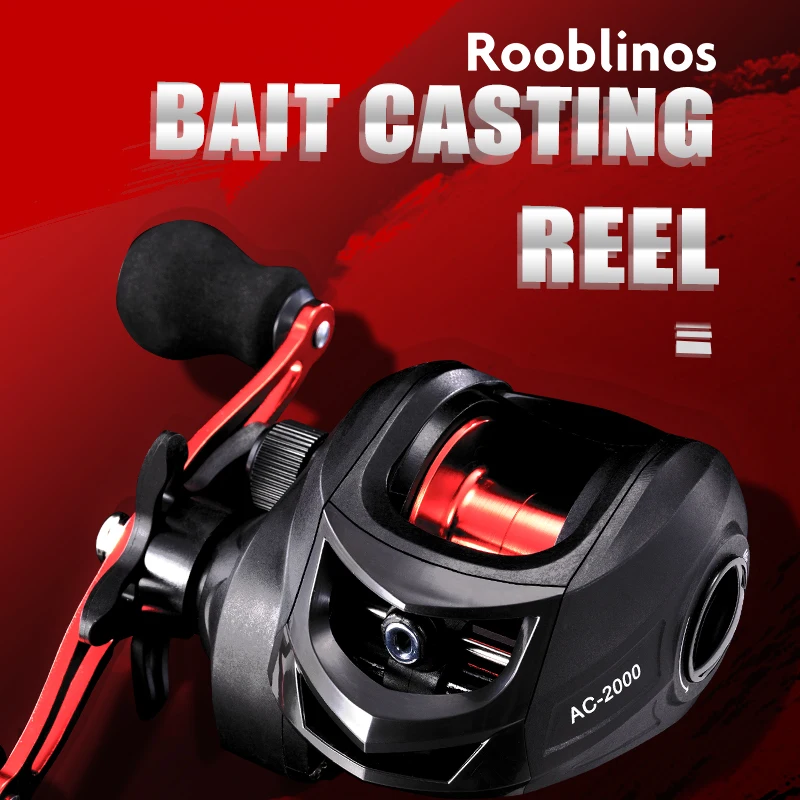 ルーブリノス超格安ベイトキャスティングリールAC2000レッドブルー