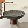 Hammered acacia wood round) Gray