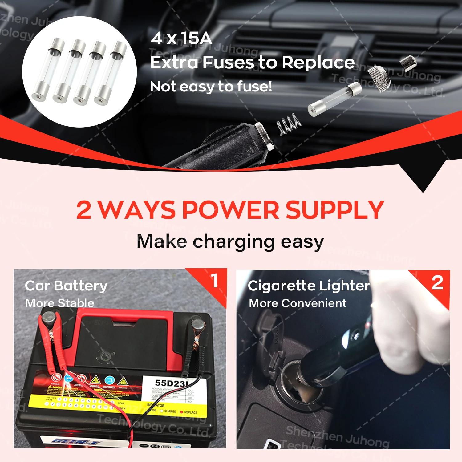 All in One Portable Mini 12V Hydraulic Electric Car Jack and Tire Inflator
