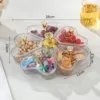 Plateau tournant avec couvercle en cristal de verre martelé