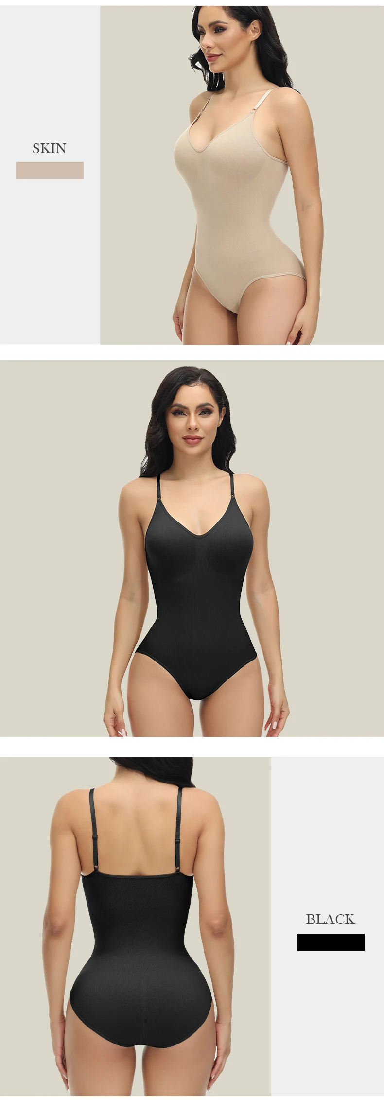 Women's Shapewear Bodysuit - Slimming Push Up Bra Thong With Tummy Control (S-XL, Nylon/Spandex)