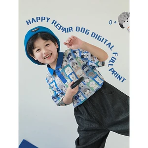 Fashion Polo Shirts Casual Dog Cartoon T-shirt Summer Clothes Baby Boys High Quality Wholesale Pure Cotton Soft Kids Clothing