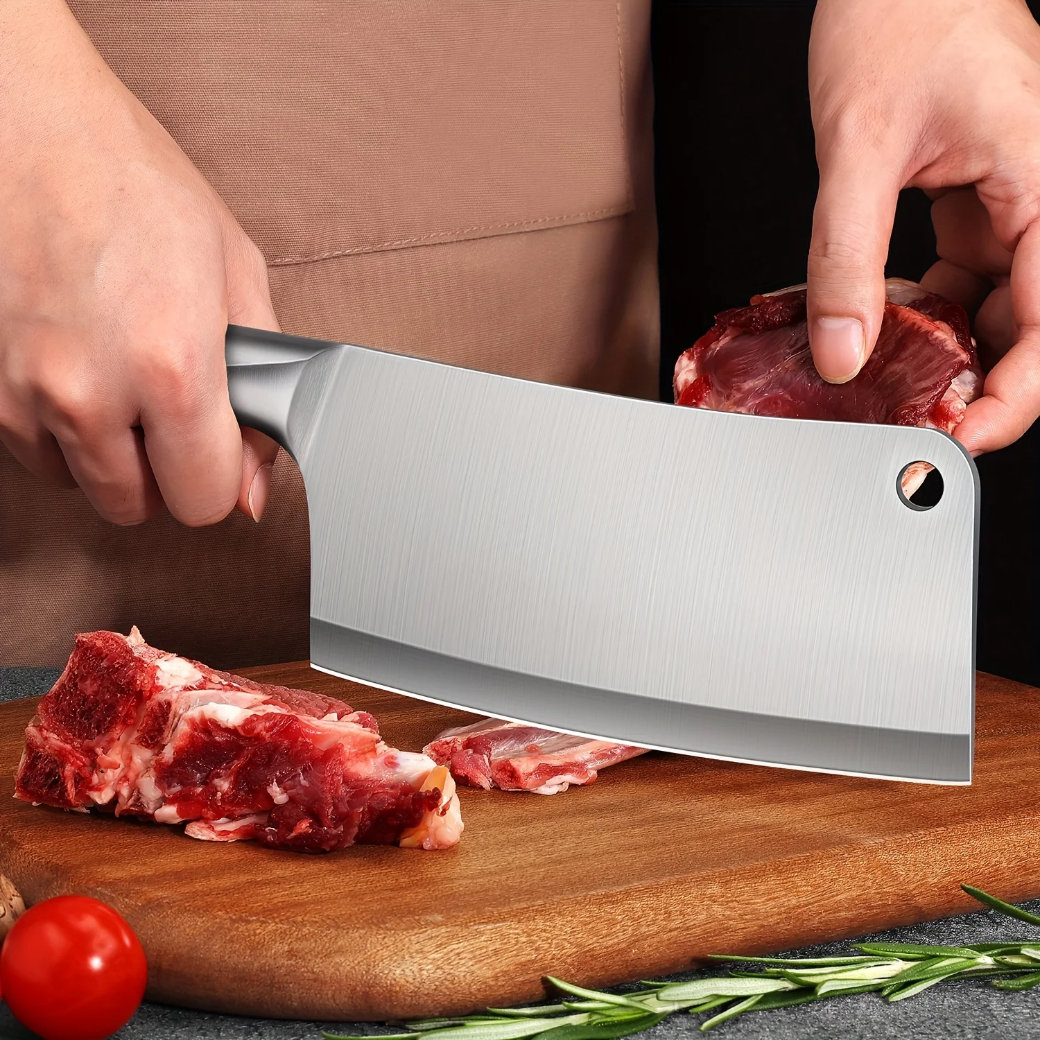 Set di 3 coltelli in acciaio inossidabile, super affilati, con lama dritta, per cucinare la carne_voghion.com