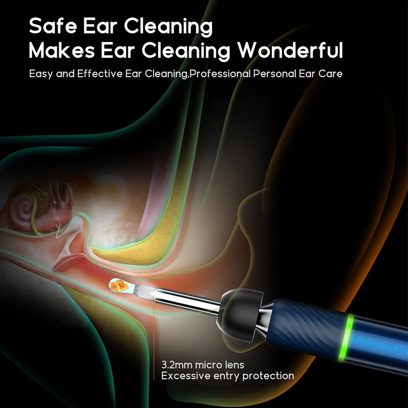 Bebird Note 5 Smart Ear Cleaner with Light WiFi Wireless Ear Wax Removal Tool Ear Wax Removal Machine Silicone with Tweezers