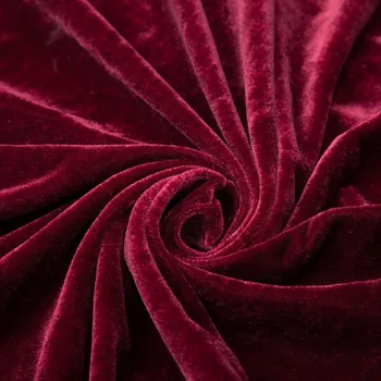 Velvet Fabric Tablecloth Red Wedding Conference Live Streaming Background Cloth Thickened Photography Stage Light-Absorbing