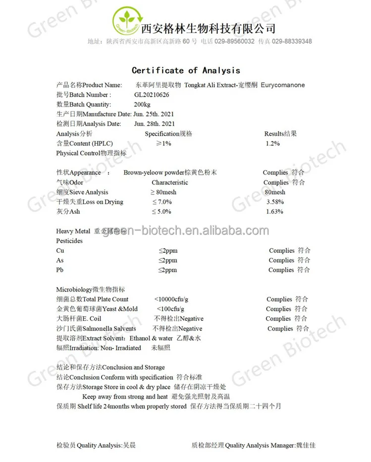 Tongkat Ali Extract Capsules 100 Natural Tongkat Ali Extract Powder